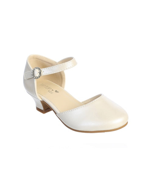 MATTE SHOES WITH RHINESTONE BUCKLE