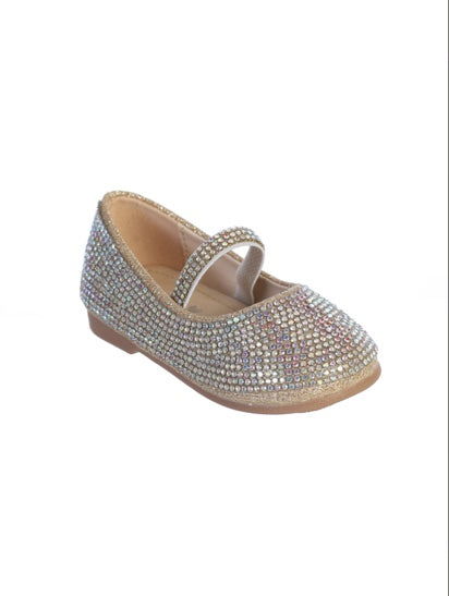 RHINESTONE STUDDED WITH ELASTIC STRAP ACROSS THE FOOT