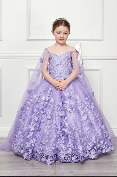 3D Floral Off Shoulder Mini Quince Dress with Cape3D Floral Off Shoulder Mini Quince Dress with Cape