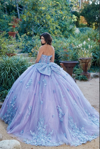 Two Tone Sparkly Dress, Puff Sleeve