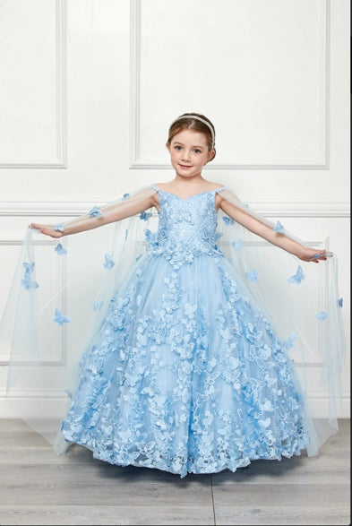 3D Floral Off Shoulder Mini Quince Dress with Cape3D Floral Off Shoulder Mini Quince Dress with Cape