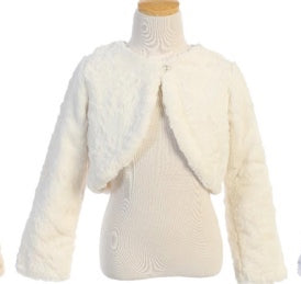 SOFT FUR JACKET WITH PEARL CLOSURE