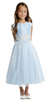 PEARL NECK FRORAL PEARL DETAIL WAIST PATCH WITH SATIN AND CRYSTAL TULLE