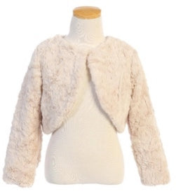 SOFT FUR JACKET WITH PEARL CLOSURE